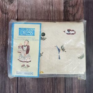 New Daisy Kingdom Dress Homespun Holiday Vintage Ornaments Border 4 Yards Cotton